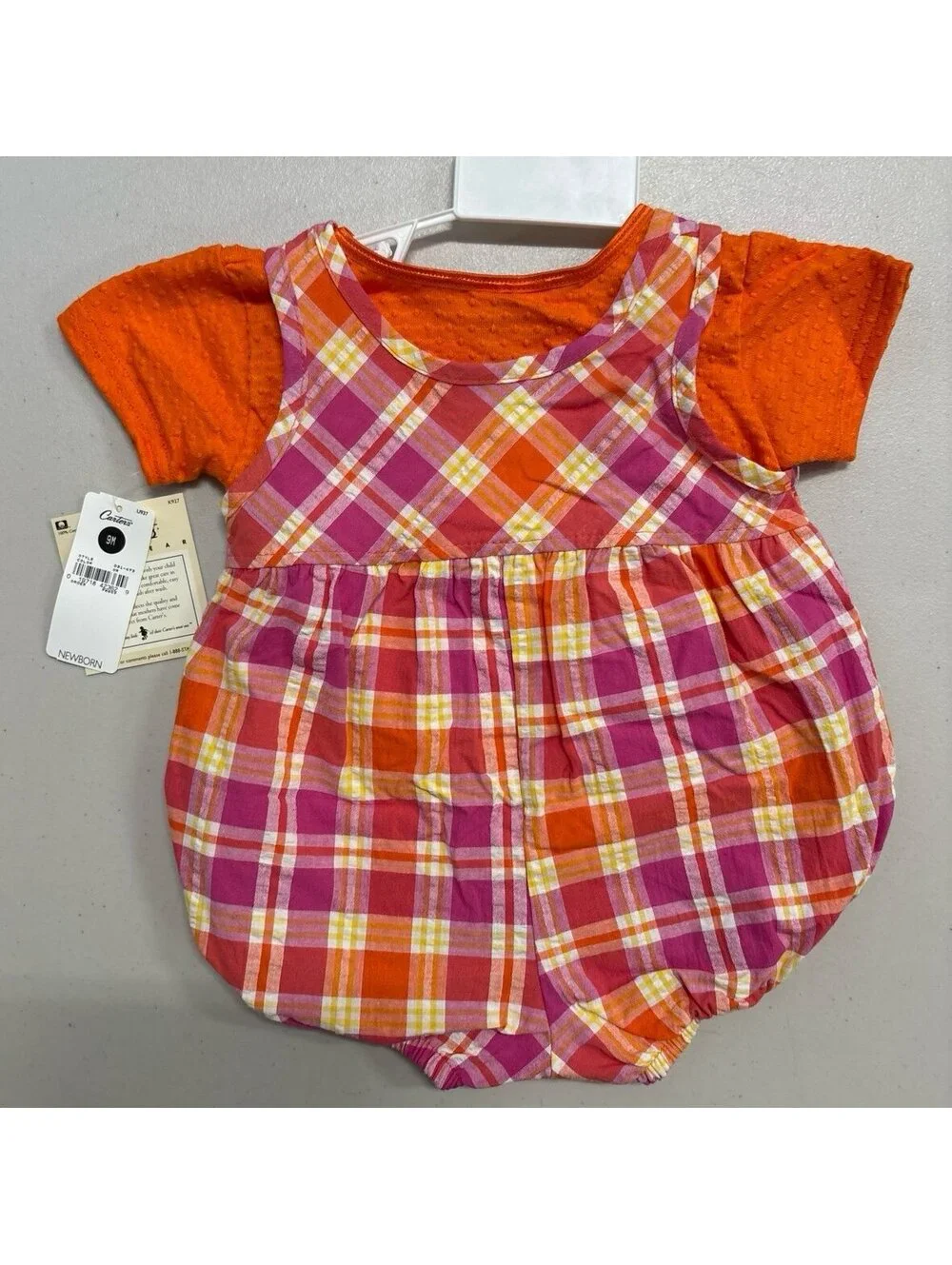 Carter’s Vintage Plaid Bubble Romper NWT 6-9M